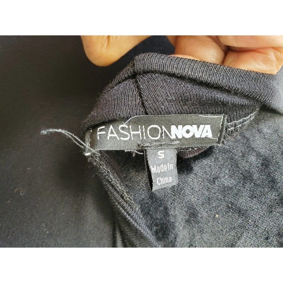 Fashion Nova Women's Black Rayon Mock Neck Sleeveless Pencil Knee Length Dress S - Picture 7 of 10